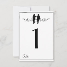 Zwart Wit Elegantie bruidegom Tafel Nummer Kaart
