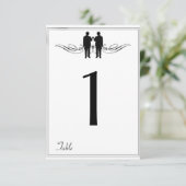 Zwart Wit Elegantie bruidegom Tafel Nummer Kaart (Staand voorkant)