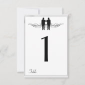 Zwart Wit Elegantie bruidegom Tafel Nummer Kaart (Achterkant)