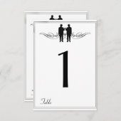 Zwart Wit Elegantie bruidegom Tafel Nummer Kaart (Voorkant / Achterkant)