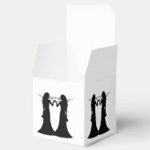 Zwart Wit Elegantie Bruiden Bruiloft Favor Box Bedankdoosjes (Geopend)