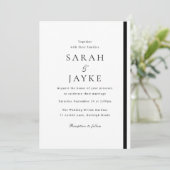 Zwart & Wit Elegantie Bruiloft Kaart (Staand voorkant)