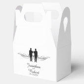 Zwart Wit Elegantie Grooms Gay Bruiloft Favor Box Bedankdoosjes (Geopend)