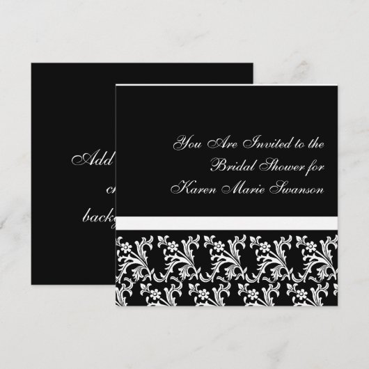 Zwart-wit elegantie kaart (Voorkant / Achterkant)