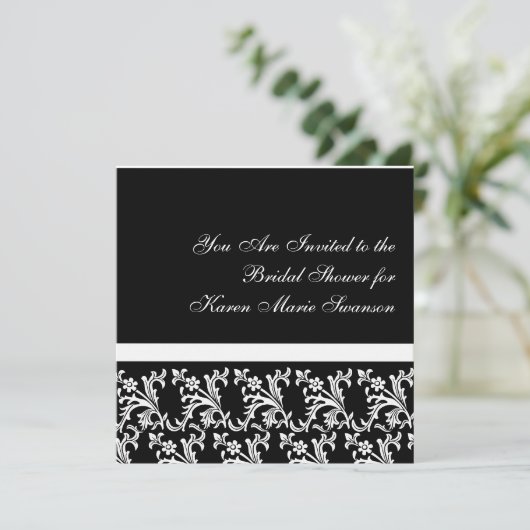 Zwart-wit elegantie kaart (Staand voorkant)