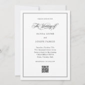 Zwart-wit elegantie | QR Code Fotobruiloft Kaart (Achterkant)