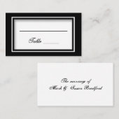 ZWART-WIT ELEGANTIE - TAFEL PLAATSING KAARTEN PLAATSKAARTJE (Voorkant / Achterkant)