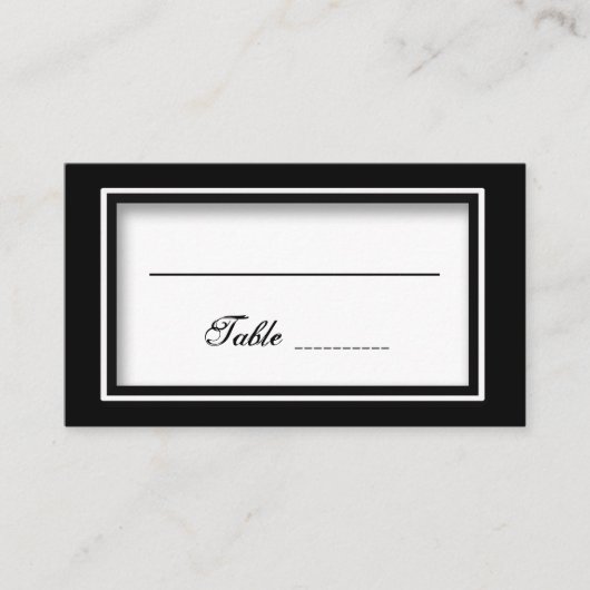 ZWART-WIT ELEGANTIE - TAFEL PLAATSING KAARTEN PLAATSKAARTJE (Voorkant)