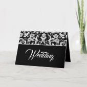 Zwart & Wit Elegantie Victoriaans Damask Wedding (Voorkant)