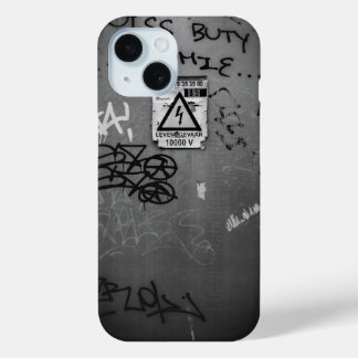 Zwart-wit elektrische kast België iPhone 15 Case