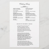 Zwart & Wit Eligant Catholiek Huwelijksprogramma Briefpapier (Achterkant)