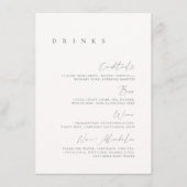 Zwart & Wit Ellegant Minimaal Huwelijksdrankmenu Menu (Voorkant)