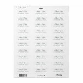 Zwart Wit Ellegante Script Retouradreslabel Etiket (Full Sheet)