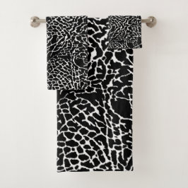 Zwart-wit ellephant afdrukken bad handdoek