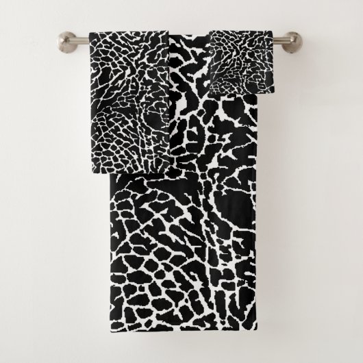 Zwart-wit ellephant afdrukken bad handdoek (Insitu)