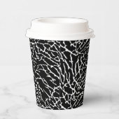 Zwart-wit ellephant afdrukken papieren bekers (Rechts)