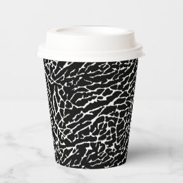 Zwart-wit ellephant afdrukken papieren bekers