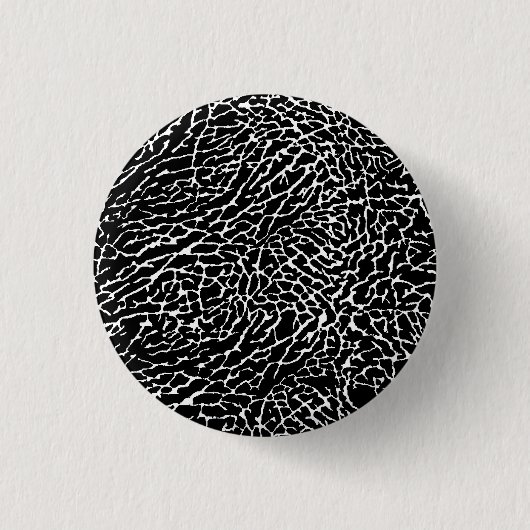 Zwart-wit ellephant afdrukken ronde button 3,2 cm (Voorkant)