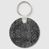 Zwart-wit ellephant afdrukken sleutelhanger (Voorkant)