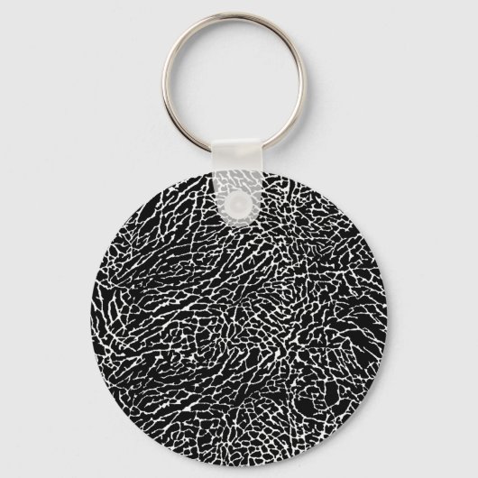 Zwart-wit ellephant afdrukken sleutelhanger (Voorkant)