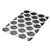 Zwart-wit Elm Leaf Print Badmat (Gekanteld)