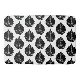Zwart-wit Elm Leaf Print Badmat