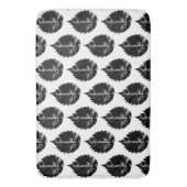 Zwart-wit Elm Leaf Print Badmat (Voorkant Verticaal)