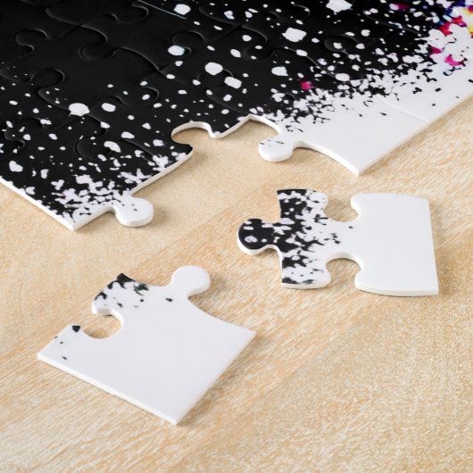 Zwart-wit en Abstract Kleurrijk Bospad Legpuzzel (Zijkant)