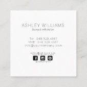 Zwart wit en Abstracte blindlijnillustratie Vierkante Visitekaartje (Achterkant)