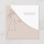 Zwart wit en Abstracte blindlijnillustratie Vierkante Visitekaartje (Voorkant)