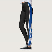 Zwart wit en blauw cheerleader leggings (Links)