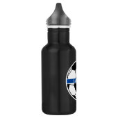 Zwart wit en blauw Football Sportmonogram Waterfles (Links)