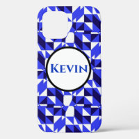 Zwart Wit en Blauw Geometrische vormen