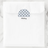 Zwart, Wit en Blauw Huwelijksthema Ronde Sticker (Tas)