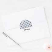 Zwart, Wit en Blauw Huwelijksthema Ronde Sticker (Envelop)