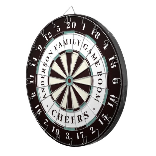 Zwart wit en blauw | Monogram spelruimte voor het Dartbord (Voorkant Rechts)