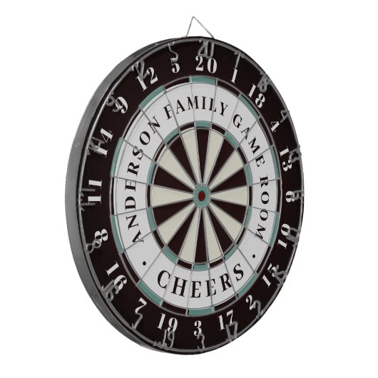 Zwart wit en blauw | Monogram spelruimte voor het Dartbord (Voorkant Links)