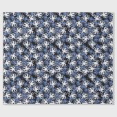 Zwart, wit en blauw Octopus naadloos patroon Cadeaupapier (Vlak)