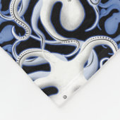 Zwart, wit en blauw Octopus naadloos patroon Fleece Deken (Hoek)