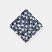 Zwart, wit en blauw Octopus naadloos patroon Servet (Hoek)