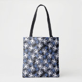 Zwart, wit en blauw Octopus naadloos patroon Tote Bag (Voorkant)