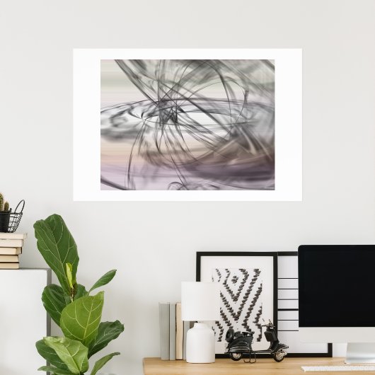 Zwart, wit en blauw poster (Thuiskantoor)