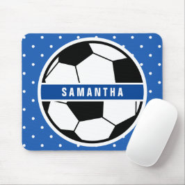 Zwart wit en blauw Soccer Player Sportmonogram Muismat