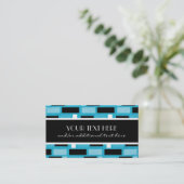 Zwart, wit en blauw visitekaartje (Staand voorkant)