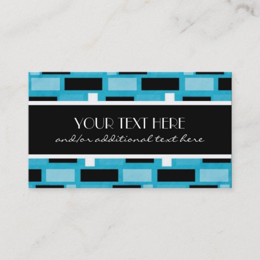 Zwart, wit en blauw visitekaartje (Voorkant)