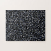 Zwart Wit en Blauwe Marmer Legpuzzel (Horizontaal)