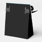 Zwart Wit en Blauwgroen Blauw Bruiloft Bedankdoosjes (Achterkant)