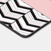 Zwart Wit en Blush Chevron Bureaumat (Hoek)