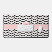 Zwart Wit en Blush Chevron Bureaumat (Keyboard & Muis)