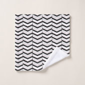 Zwart Wit en Blush Chevron Handdoek Set (Wasdoekje)